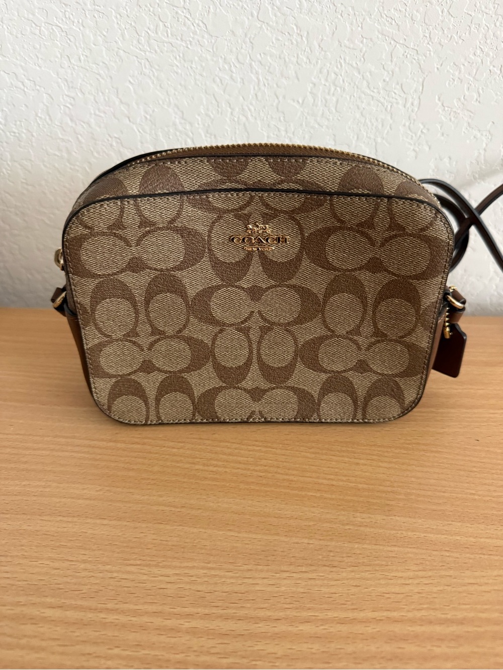 Coach Mini Camera Bag Signature Canvas in Brown